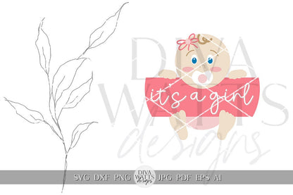 It's A Girl SVG New Baby Announcement svg New Baby SVG Baby SVG Baby Door Hanger svg New Baby Sign svg Cricut Baby svg Baby Sign svg Girl