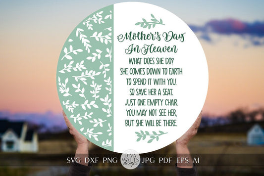 Mother's Day SVG Mother's Day Door Hanger svg Mother's Day Gift svg Mother's Day Sign svg Mom Gift SVG Mother's Day In Heaven SVG Cricut svg