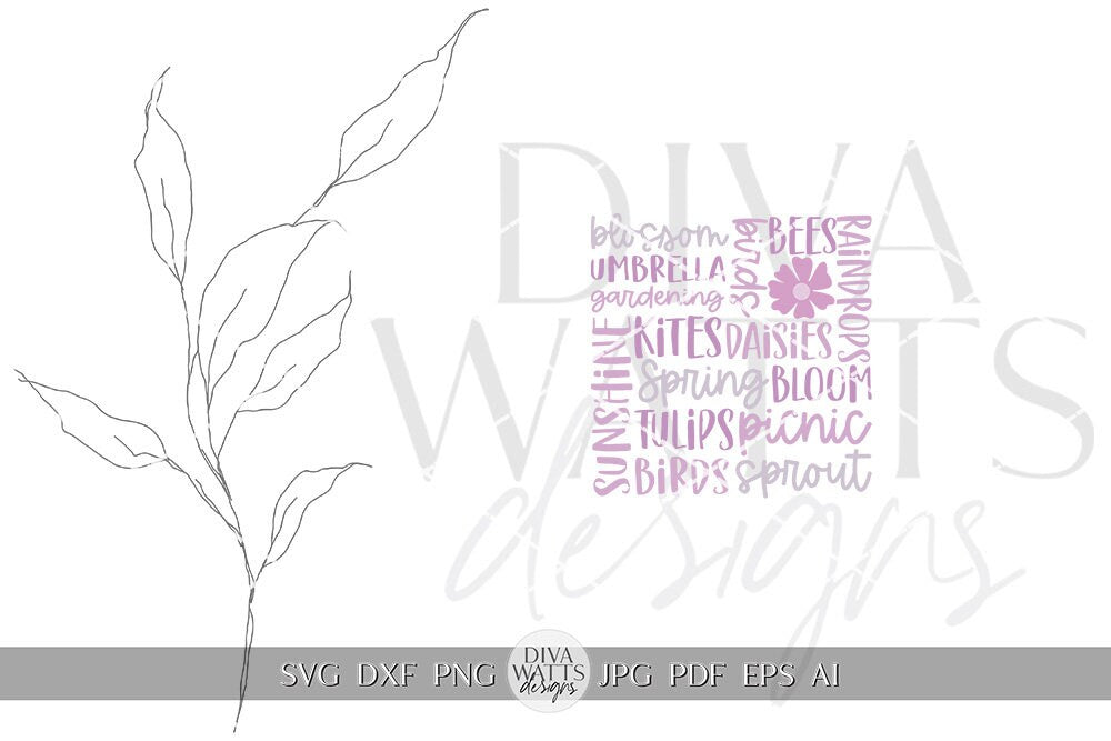 Spring Subway Art SVG Spring Word Collage SVG Spring Bucket List SVG Spring Sign svg Spring Decor svg Cricut svg for Spring Sign Spring svg