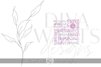 Spring Subway Art SVG Spring Word Collage SVG Spring Bucket List SVG Spring Sign svg Spring Decor svg Cricut svg for Spring Sign Spring svg